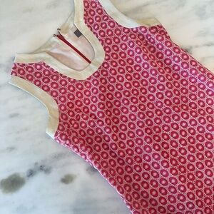 Pink and Cream Sleeveless Dress
